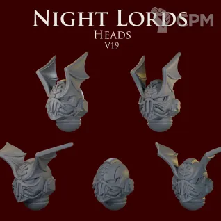 Описание картинки Night Lords Heads V19 от ForgeNight по цене 200руб | Свободный Рынок Миниатюр - СРМ
