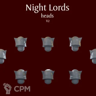 Описание картинки Night Lords heads V2 от ForgeNight по цене 350руб | Свободный Рынок Миниатюр - СРМ