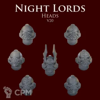 Описание картинки Night Lords Heads V20 от ForgeNight по цене 225руб | Свободный Рынок Миниатюр - СРМ