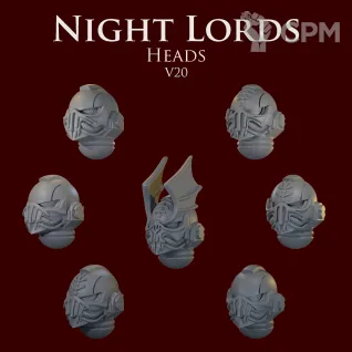 Описание картинки Night Lords Heads V20 от ForgeNight по цене 225руб | Свободный Рынок Миниатюр - СРМ
