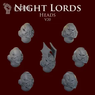 Описание картинки Night Lords Heads V20 от ForgeNight по цене 225руб | Свободный Рынок Миниатюр - СРМ