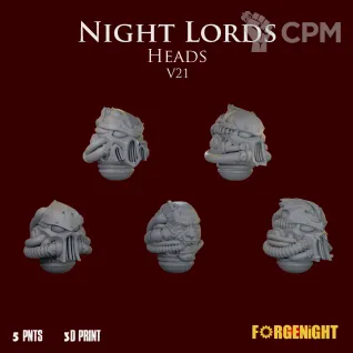 Описание картинки Night Lords Heads V21 от ForgeNight по цене 200руб | Свободный Рынок Миниатюр - СРМ