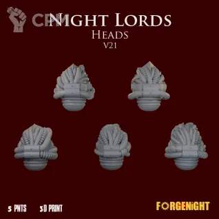 Описание картинки Night Lords Heads V21 от ForgeNight по цене 200руб | Свободный Рынок Миниатюр - СРМ