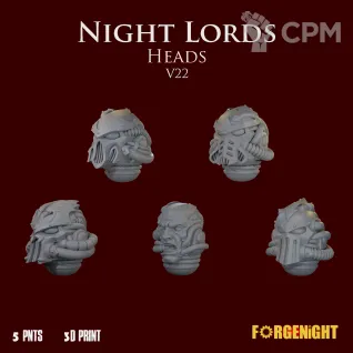 Описание картинки Night Lords Heads V22 от ForgeNight по цене 200руб | Свободный Рынок Миниатюр - СРМ