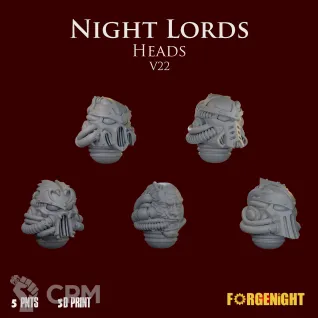 Описание картинки Night Lords Heads V22 от ForgeNight по цене 200руб | Свободный Рынок Миниатюр - СРМ