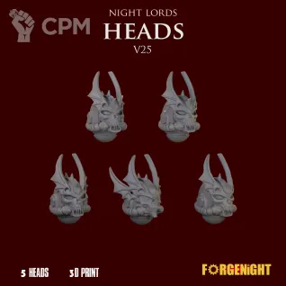 Описание картинки Night Lords Heads V25 от ForgeNight по цене 250руб | Свободный Рынок Миниатюр - СРМ