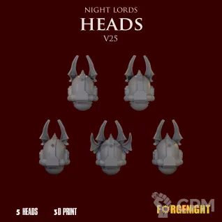 Описание картинки Night Lords Heads V25 от ForgeNight по цене 250руб | Свободный Рынок Миниатюр - СРМ