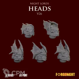 Описание картинки Night Lords Heads V26 от ForgeNight по цене 250руб | Свободный Рынок Миниатюр - СРМ