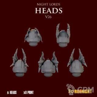 Описание картинки Night Lords Heads V26 от ForgeNight по цене 250руб | Свободный Рынок Миниатюр - СРМ