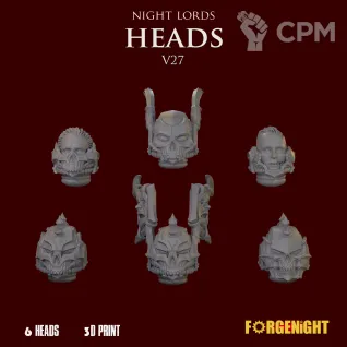 Описание картинки Night Lords Heads V27 от ForgeNight по цене 275руб | Свободный Рынок Миниатюр - СРМ