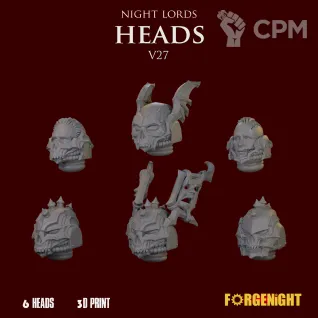Описание картинки Night Lords Heads V27 от ForgeNight по цене 275руб | Свободный Рынок Миниатюр - СРМ