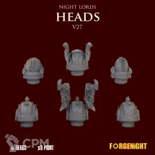 Описание картинки Night Lords Heads V27 от ForgeNight по цене 275руб | Свободный Рынок Миниатюр - СРМ