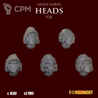 Описание картинки Night Lords Heads V28 от ForgeNight по цене 250руб | Свободный Рынок Миниатюр - СРМ