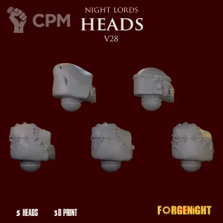 Описание картинки Night Lords Heads V28 от ForgeNight по цене 250руб | Свободный Рынок Миниатюр - СРМ