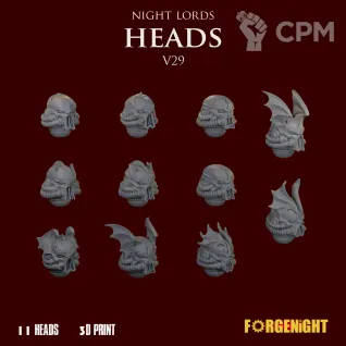 Описание картинки Night Lords Heads V29 от ForgeNight по цене 475руб | Свободный Рынок Миниатюр - СРМ