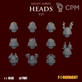 Описание картинки Night Lords Heads V29 от ForgeNight по цене 475руб | Свободный Рынок Миниатюр - СРМ