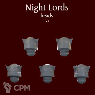 Описание картинки Night Lords heads V3 от ForgeNight по цене 200руб | Свободный Рынок Миниатюр - СРМ