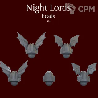 Описание картинки Night Lords heads V4 от ForgeNight по цене 200руб | Свободный Рынок Миниатюр - СРМ