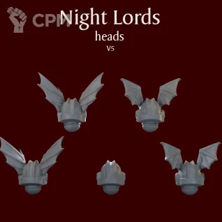 Описание картинки Night Lords heads V5 от ForgeNight по цене 200руб | Свободный Рынок Миниатюр - СРМ