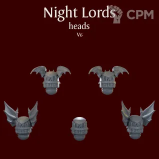 Описание картинки Night Lords heads V6 от ForgeNight по цене 200руб | Свободный Рынок Миниатюр - СРМ