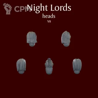Описание картинки Night Lords heads V8 Faces от ForgeNight по цене 200руб | Свободный Рынок Миниатюр - СРМ