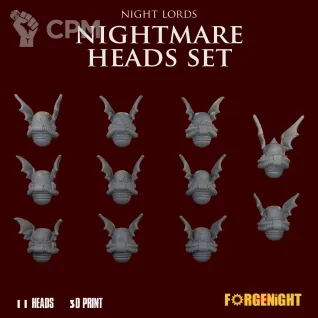 Описание картинки Night Lords Kill Team Nightmare Heads set от ForgeNight по цене 475руб | Свободный Рынок Миниатюр - СРМ