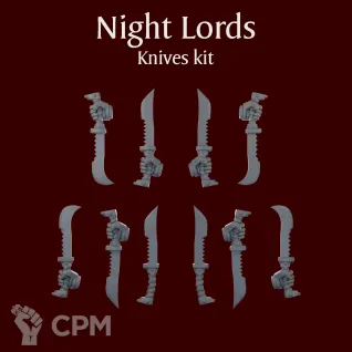Описание картинки Night Lords Knives kit от ForgeNight по цене 150руб | Свободный Рынок Миниатюр - СРМ