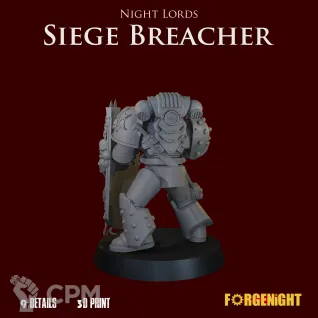 Описание картинки Night Lords Legion Siege Breacher от ForgeNight по цене 450руб | Свободный Рынок Миниатюр - СРМ