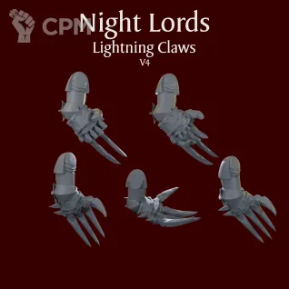 Описание картинки Night Lords Lightning Claws V4 left hand от ForgeNight по цене 250руб | Свободный Рынок Миниатюр - СРМ