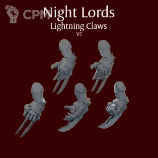Описание картинки Night Lords Lightning Claws V5 right hand от ForgeNight по цене 250руб | Свободный Рынок Миниатюр - СРМ