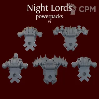 Описание картинки Night Lords backpacks V1 от ForgeNight по цене 250руб | Свободный Рынок Миниатюр - СРМ