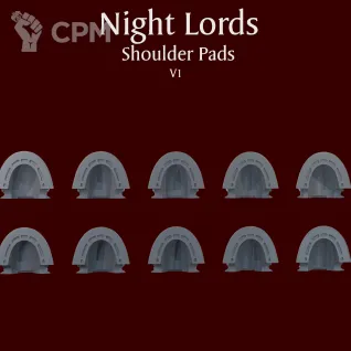 Описание картинки Night Lords Shoulder Pads V1 от ForgeNight по цене 400руб | Свободный Рынок Миниатюр - СРМ