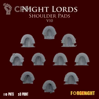 Описание картинки Night Lords Shoulder Pads V10 от ForgeNight по цене 400руб | Свободный Рынок Миниатюр - СРМ