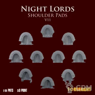 Описание картинки Night Lords Shoulder Pads V11 от ForgeNight по цене 400руб | Свободный Рынок Миниатюр - СРМ