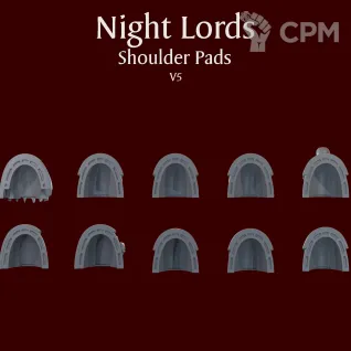 Описание картинки Night Lords Shoulder Pads V5 от ForgeNight по цене 400руб | Свободный Рынок Миниатюр - СРМ