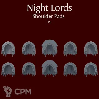 Описание картинки Night Lords Shoulder Pads V6 от ForgeNight по цене 400руб | Свободный Рынок Миниатюр - СРМ