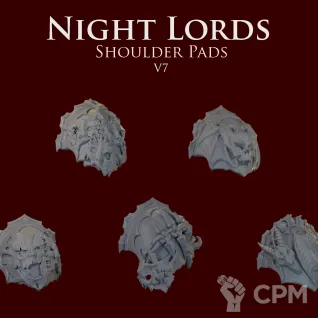 Описание картинки Night Lords Shoulder Pads V7 от ForgeNight по цене 200руб | Свободный Рынок Миниатюр - СРМ