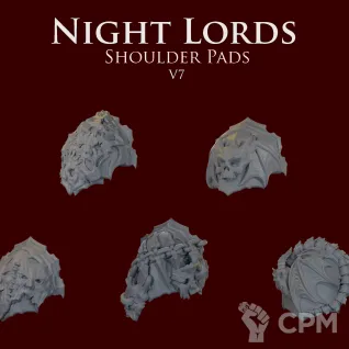 Описание картинки Night Lords Shoulder Pads V7 от ForgeNight по цене 200руб | Свободный Рынок Миниатюр - СРМ
