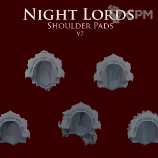 Описание картинки Night Lords Shoulder Pads V7 от ForgeNight по цене 200руб | Свободный Рынок Миниатюр - СРМ