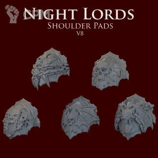 Описание картинки Night Lords Shoulder Pads V8 от ForgeNight по цене 200руб | Свободный Рынок Миниатюр - СРМ