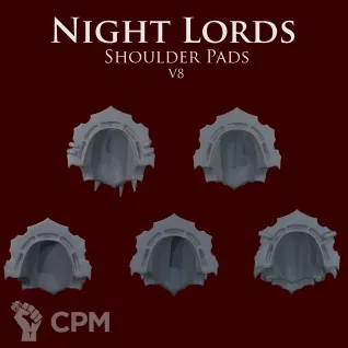 Описание картинки Night Lords Shoulder Pads V8 от ForgeNight по цене 200руб | Свободный Рынок Миниатюр - СРМ
