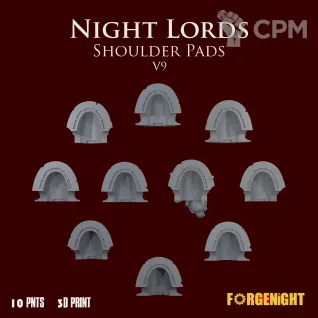 Описание картинки Night Lords Shoulder Pads V9 от ForgeNight по цене 400руб | Свободный Рынок Миниатюр - СРМ