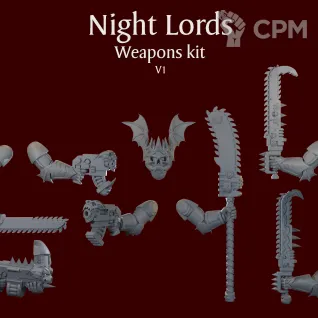 Описание картинки Night Lords Weapons kit V1 от ForgeNight по цене 450руб | Свободный Рынок Миниатюр - СРМ
