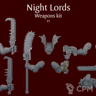 Описание картинки Night Lords Weapons kit V1 от ForgeNight по цене 450руб | Свободный Рынок Миниатюр - СРМ