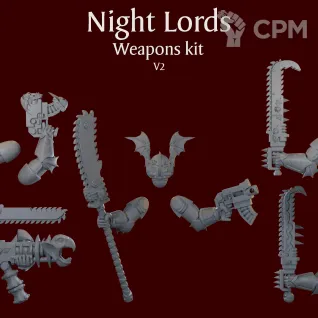 Описание картинки Night Lords Weapons kit V2 от ForgeNight по цене 450руб | Свободный Рынок Миниатюр - СРМ