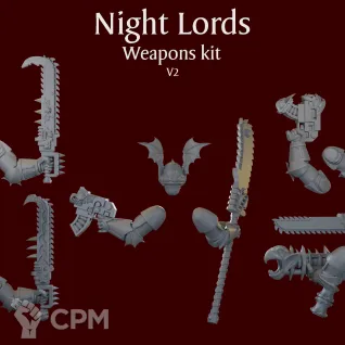 Описание картинки Night Lords Weapons kit V2 от ForgeNight по цене 450руб | Свободный Рынок Миниатюр - СРМ