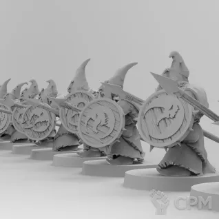 Описание картинки Night Goblins (Spear and Shield) от Naggaroth Night по цене 200руб | Свободный Рынок Миниатюр - СРМ