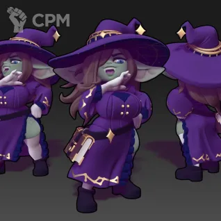 Описание картинки Nil the Goblin Witch ( Female Goblin Witch / Sorcerer / Warlock / Wizard ) от PocketSized Prints по цене 200руб | Свободный Рынок Миниатюр - СРМ