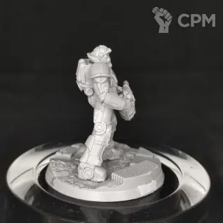 Описание картинки Т-51 с Огнемётом от Dwarf Pirate Foundry по цене 300руб | Свободный Рынок Миниатюр - СРМ