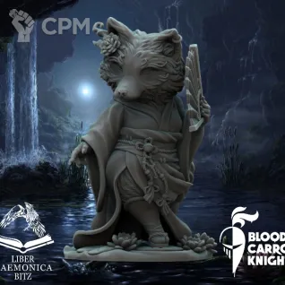 Описание картинки Кицунэ | Коллекционная миниатюра 70 мм от Blood Carrot Knights по цене 1 350руб | Свободный Рынок Миниатюр - СРМ